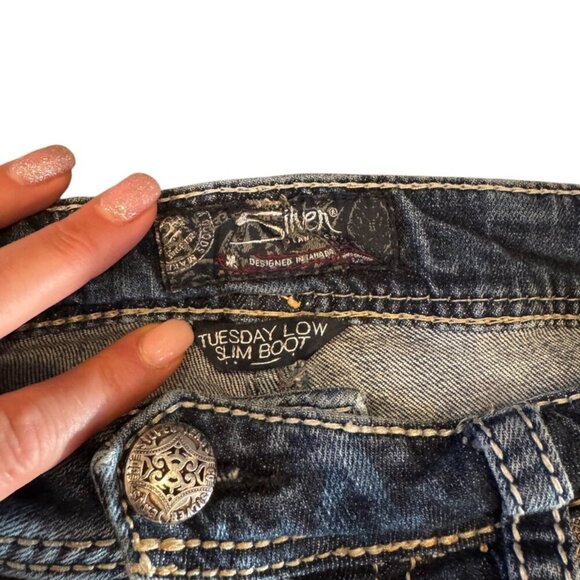 Siilver Jeans "Tuesday Low Slim Bootcut" w27/l33 - Picture 4 of 9